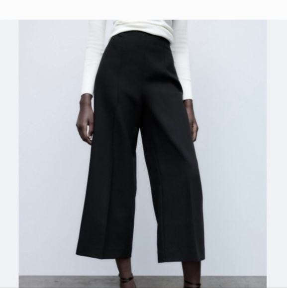 ZARA Wide Leg Pleated Pants - Small - Picture 2 of 10